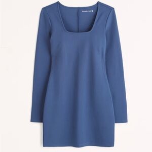 Blue Split Cuff Pinterest Square Neck Mini Dress